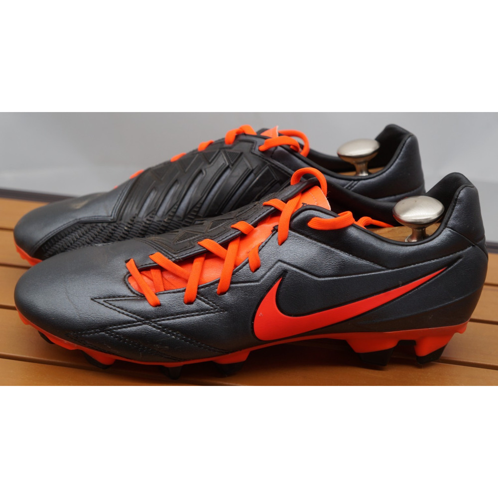 NIKE T90 LASER IV KL – Soccer Cleats Black Total Crimson US Men 9